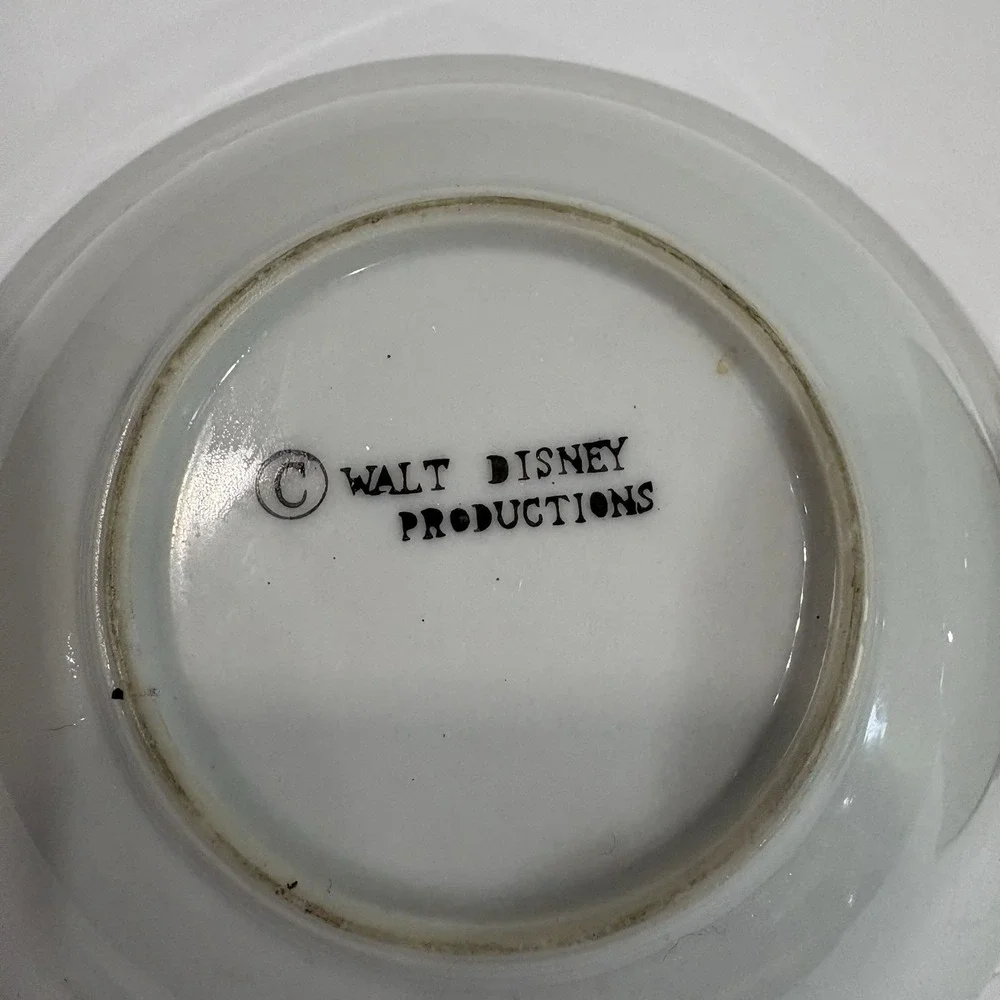 Vtg Walt Disney Productions Ceramic Cereal Bowl Set 5